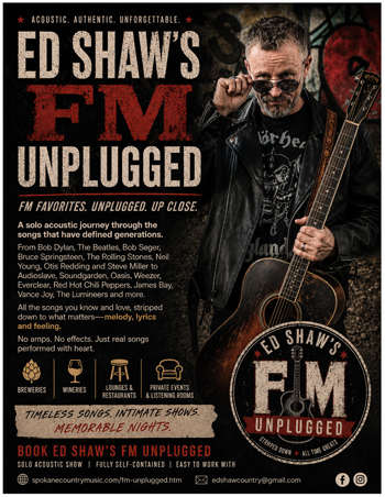 Ed Shaw FM Unplugged performing solo acoustic rock, classic rock, and 90s alternative favorites live